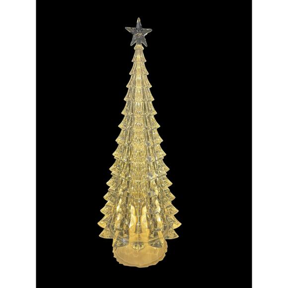 CUPCAKES & CASHMERE 15in Led Acrylic Christmas Tree Tabletop Decor White NEW - Picture 3 of 13